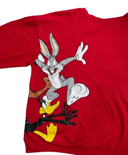 Looney Tunes Vintage Y2k characters red crewneck sweater