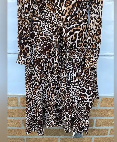 WHISTLE ANIMAL PRINT ESME DRESS SIZE 10 Brown