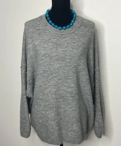 Zenana  size XL over sized gray sweater with exposed stitching