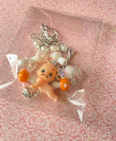 Handmade Kawaii retro y2k grunge angel baby kewpie doll unisex necklace👼❤️