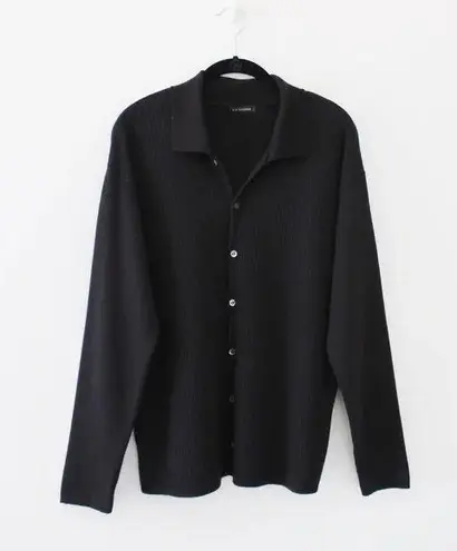 Kit Karson Vintage Wool Knit Polo Cardigan Sweater