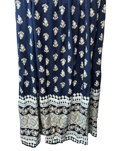 Lascana Navy Blue Patterned Spaghetti Strap Maxi Women's Size 8 New