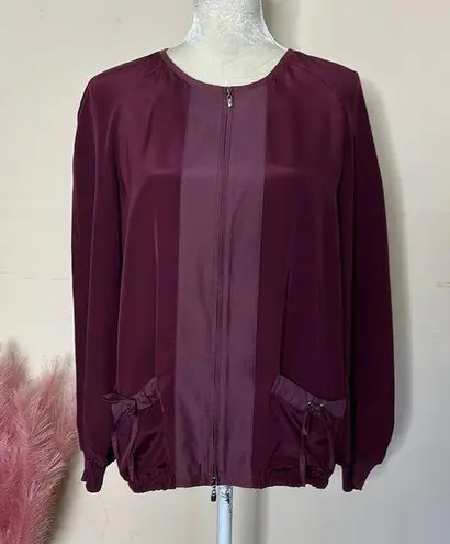 St. John • silk bomber jacket with full zip front