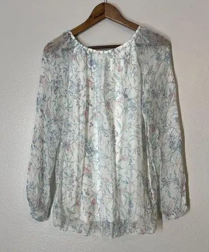 Viola Borghi Silk Blouse Sz S Cottagecore Dainty Feminine Sheer Coquette Regency White
