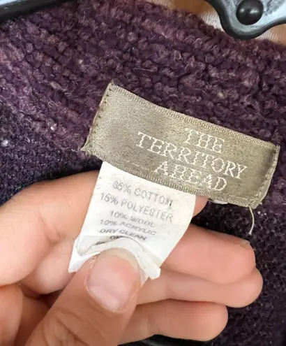 The Territory Ahead Vintage Purple Chunky Sweater Cardigan