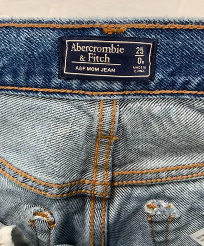 Abercrombie & Fitch A&F High Waist Distressed Mom Jeans