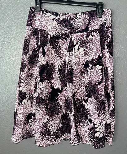 East 5th Petites Floral Chrysanthemum A-Line Skirt Purple & Black Size 10P