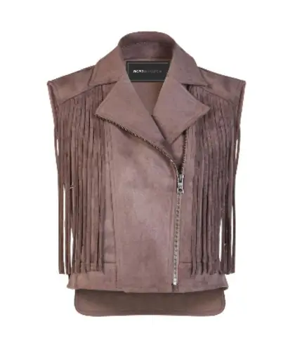 BCBGMAXAZRIA 💕💕 Mike Faux Suede Fringe Vest