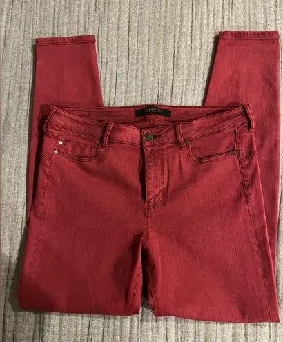 Liverpool Jeans Company Liverpool Skinny Hugger Sz 12/31 Wine/Red EUC