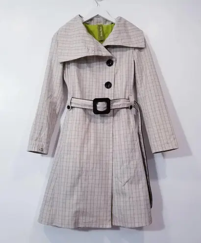 SOIA & KYO Plaid A-Line Belted Jacket with side Pockets