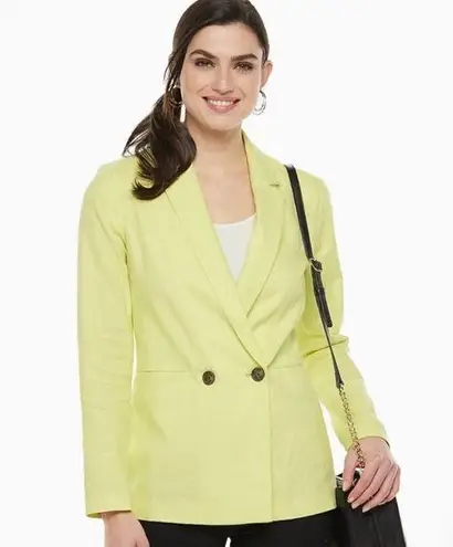 Apt. 9 NWOT  Lime Green Linen Rayon Blend Double Breasted Blazer XL