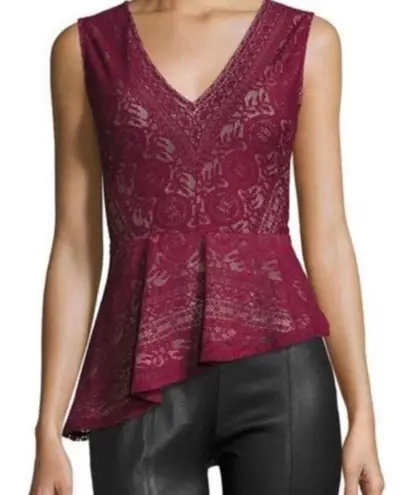 BCBGMAXAZRIA Peplum Lace Top