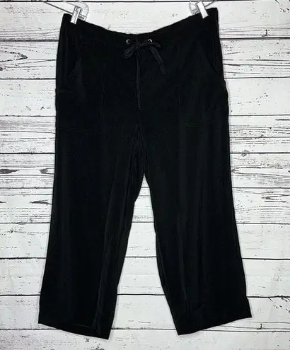 Susan Graver NWOT Size 1X Black Peachskin Stretch Cropped Pants