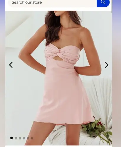 SELFIE LESLIE Firefly Elastic Cowl Back Dress Blush size S - Image 1