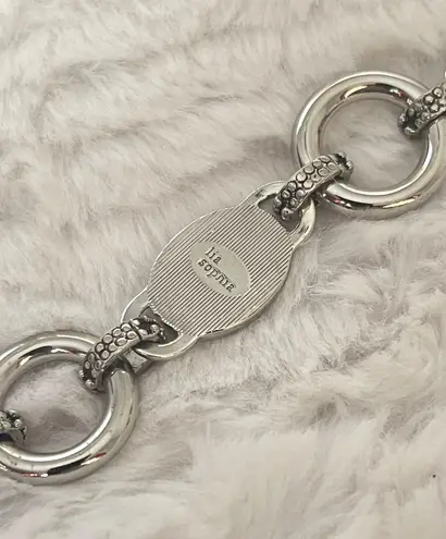 Lia Sophia Signed Toggle Bracelet – Abalone & Purple 7.5”