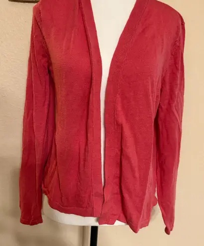 J.Jill Open Drape Cardigan Sweater Flame Orange