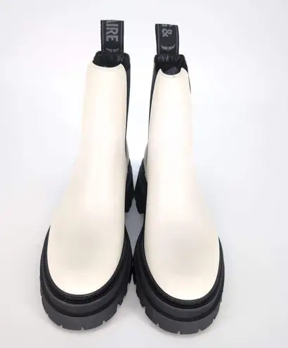 Zadig & Voltaire Ride Patent Leather Ecru & Black Chelsea Boots - Size 39 - NIB