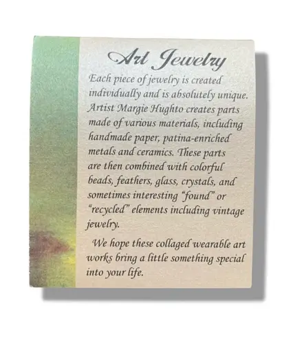 Margie Hughto Handmade Green Beaded Glass Earrings