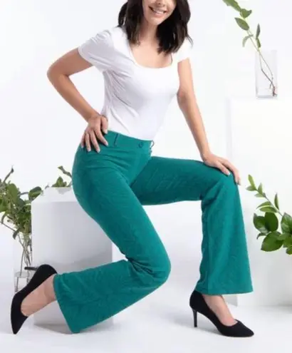 Betabrand 4 way stretch yoga dress pants classic boot cut M Tall leaf print