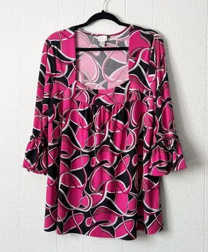 Venezia Womens Top 18/20 Party Cocktail Event Dressy Romantic Feminine Stretch Pink