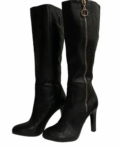 INC International Concept Black High Heels Zip Up Boots 6M