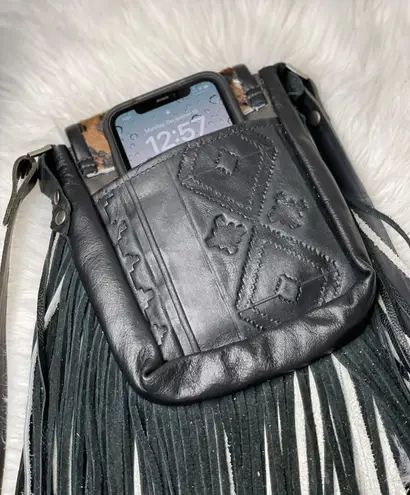 Boutique 8”x6”x3” Leather purse made in USA A true statement piece! Leopard & metallic