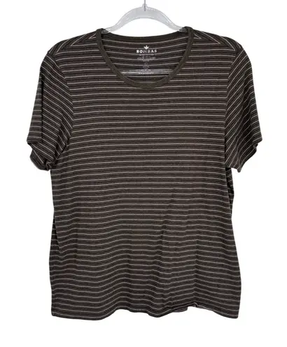 Bombas Basic Tee T-Shirt Womens Large Green Pink Blue Stripe Peruvian Cotton