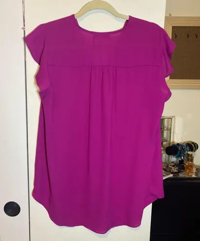 Chaus NY Fuschia Ruffle Trim Tank 1X EUC MSRP $49 Pink