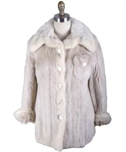 Mob wife Mob boss Womens Vintage De'Cor Blonde Ranch Mink CPO Jacket S/M 1970s