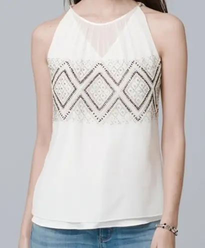 White House | Black Market WHBM Embellished Shell in White sz small