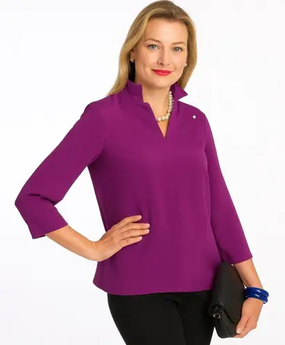 Nina McLemore magenta/purple tunic with 3/4 sleeves size 6 Purple