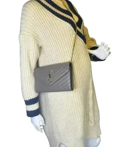 Yves Saint Laurent YSLwalllet on chain wok Gray