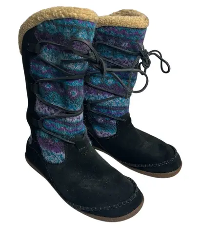 Acorn Women's Fair Isle Knit Booties Multicolor Size 9 Winter Warm Blue