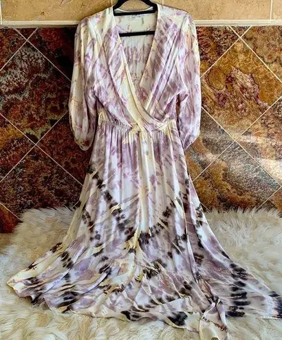 Young Fabulous and Broke  Purple Yellow White Mauve Harvest Tie Dye Jillian Wrap