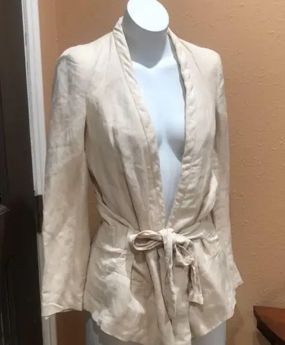 ZARA  Basic beige v neck wrap blazer jacket