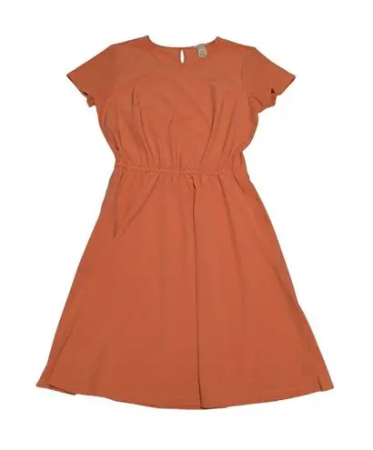 Duluth Trading Co Flexcellence Dress Orange Short Sleeve Womens X