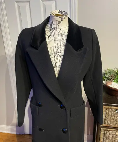 Cuddle Coat New York Vintage Wool Velvet trim Tuxedo Black Size 4