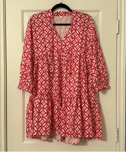 SheIn floral print tie neck smock dress size small NWOT