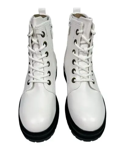 Dream Paris Dream Pairs White Lace-Up Platform Combat Boots