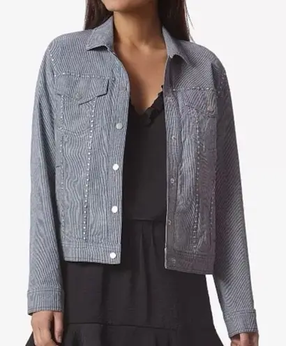 Avec Les Filles Pinstripe Studded Jacket NWOT