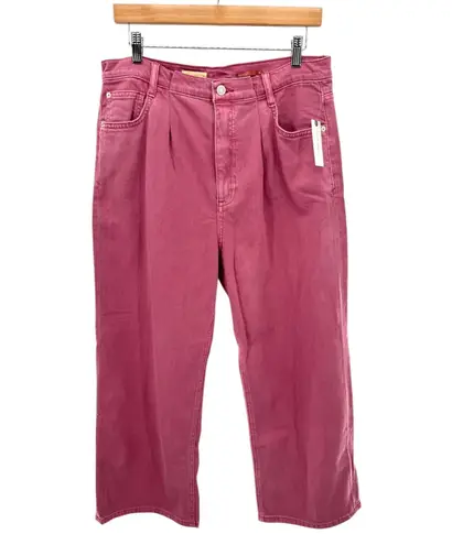 Pilcro The Breaker Wide Leg Jeans Rose Pink High Rise Relaxed Fit Size 30