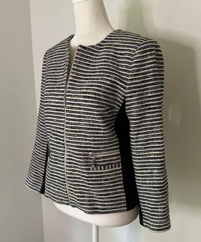 Ivanka Trump blue & white striped zip up jacket