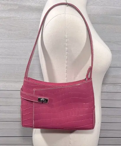 Mini Shoulder Bag Barbie Pink Alligator Texture