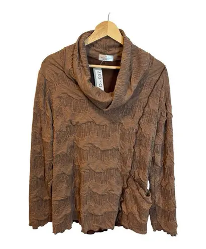 Vine Street Cowl Neck Sweater Top Size Medium Copper Brown Fall Lightweight NWT