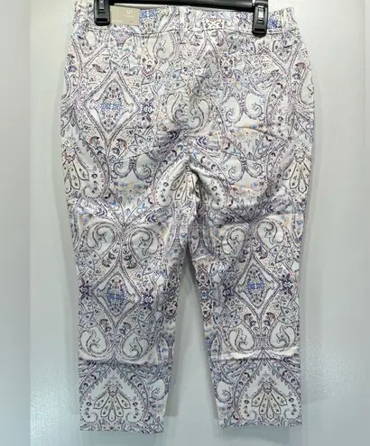 Chico's NEW Chico’s Slim Leg Crops in Fetching Paisley 5 Pocket Printed Denim Size 1P/8P