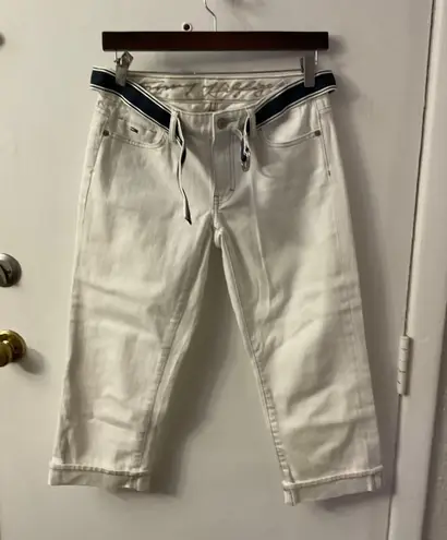 Tommy Hilfiger Belted Cropped Cuff Capri Pants Size 2 White