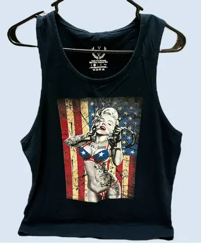 Marilyn Monroe Black and Red Graphic Crop Tank Top size M