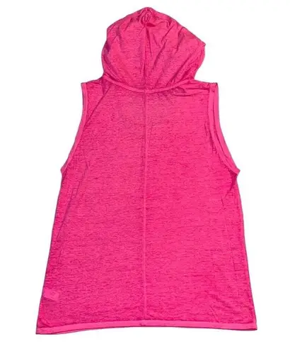 City Streets Womens Hoodie Pullover Sleeveless Vest Neon Pink Large