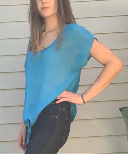 Full Tilt  from PacSun Sheer Blue Blouse (Small)