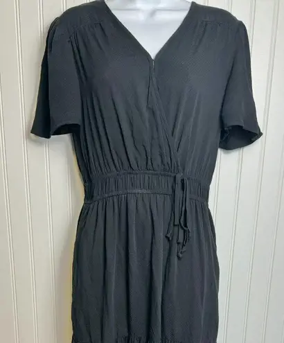 Knox Rose NWT Black Faux Wrap Tiered Maxi Dress